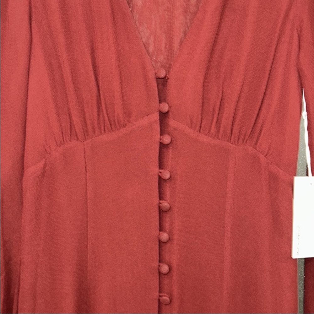 Reformation Deep Red Button-Front Maxi Dress - Picture 8 of 14